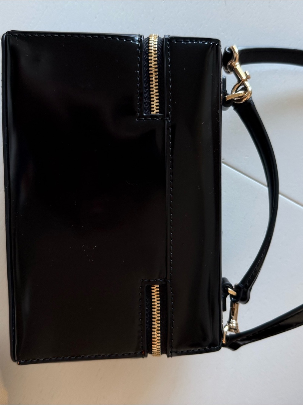 Tory Burch Emerson Black Patent Leather Top-Handle Crossbody with Gold Hardware - Picture 3 of 6